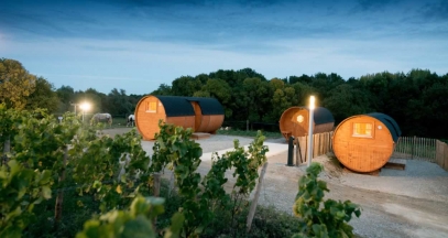 A night in a wooden wine vat © Vignoble Marchais